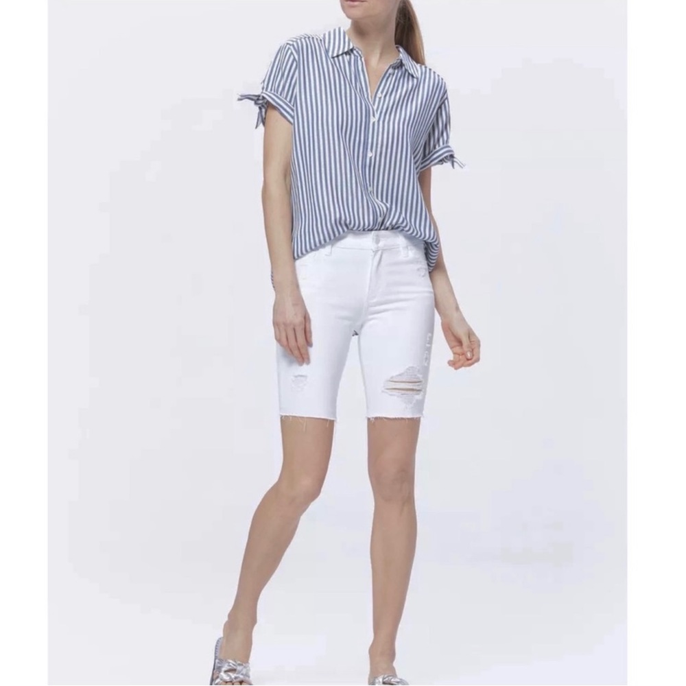 NEW PAIGE DISTRESSED BERMUDA SHORTS - Picture 8 of 8